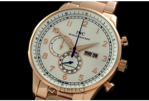 IWPG10157S Portuguese Chrono Day/Date RG/RG White/Gold Jap OS20