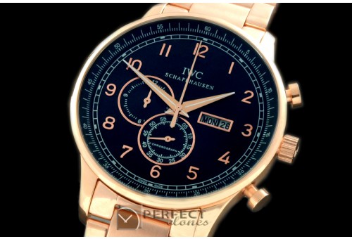 IWPG10158S Portuguese Chrono Day/Date RG/RG Black Jap OS20