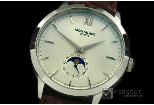MBSM-111 Men Star Classic Secs/Day Phase SS/LE White Jap Quartz