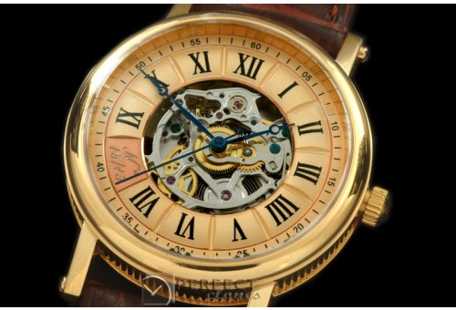 BR20013 Jubilee Skeleton Auto YG/LE Gold Roman Asian 2824