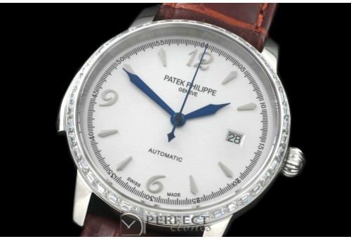 PP00701D2 Calastrava Automatic SS/LE White Num Asian 2824