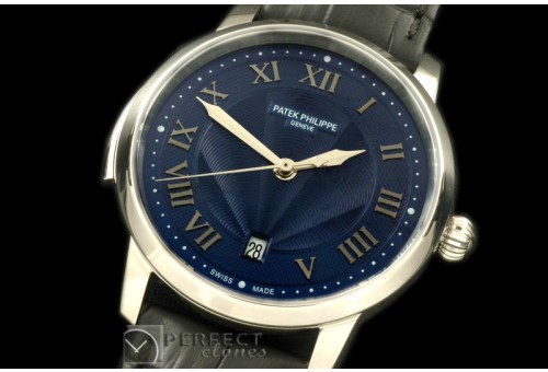 PP00707 Calastrava Automatic SS/LE Black Roman Asian 2824