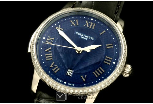 PP00707D Calastrava Automatic SS/LE Black Roman Asian 2824