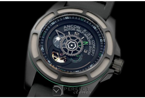 ANC10015 X-35 Concept II PVD/RU Black/Green Jap Miyota