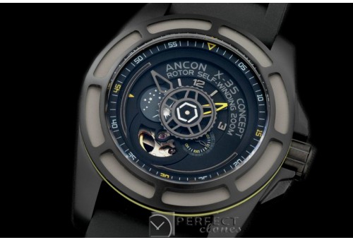ANC10013 X-35 Concept II PVD/RU Black/Ylw Jap Miyota