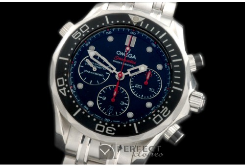 OM300M-401 Seamaster Pro 300M Chrono SS/SS Blk/Blk A-7753