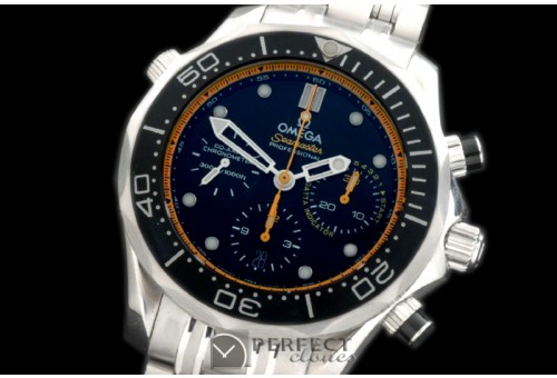 OM300M-402 Seamaster Pro 300M Chrono SS/SS Blk/Ylw A-7753