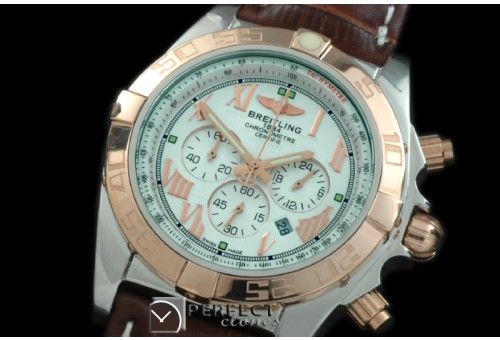 BLB01-30016L Chronomat B01 SS/YG/LE White Roman Jap OS2Qtz