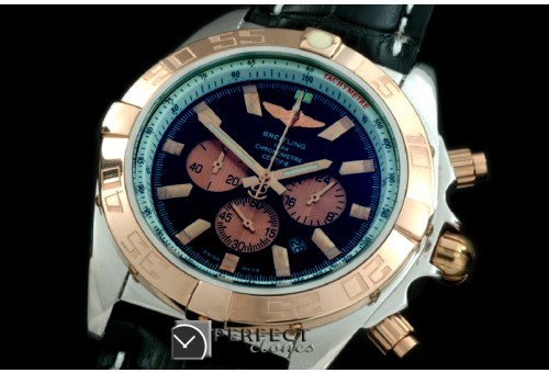 BLB01-30012L Chronomat B01 SS/YG/LE Black Stick Jap OS2Qtz