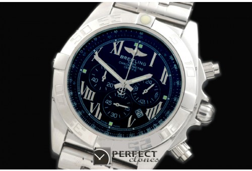 BLB01-30007S Chronomat B01 SS/SS Black Roman Jap OS2Qtz