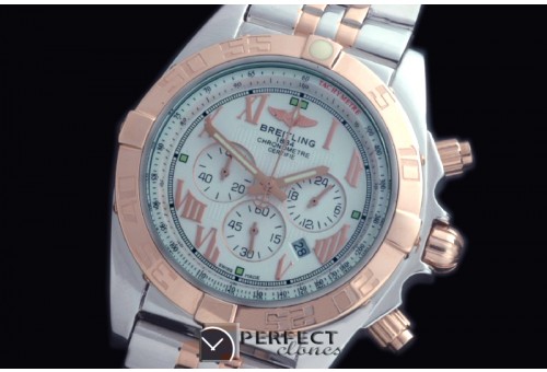 BLB01-30016S Chronomat B01 SS/YG TT White Roman Jap OS2Qtz