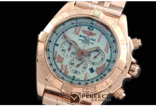 BLB01-30046S Chronomat B01 RG/RG White Roman Jap OS2Qtz