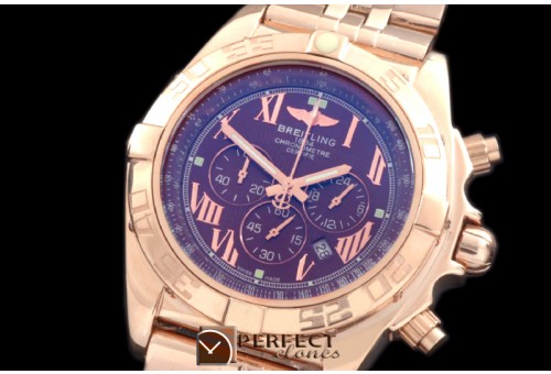 BLB01-30049S Chronomat B01 RG/RG Brown Roman Jap OS2Qtz