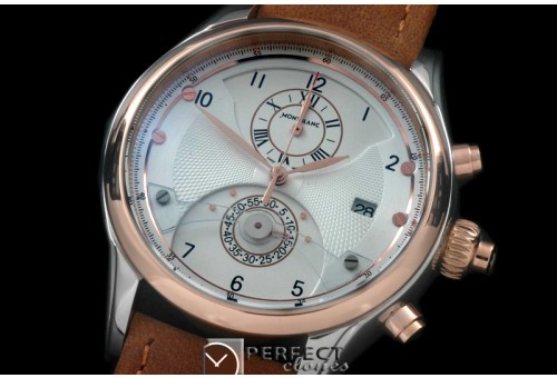 MB00506 Star Chrono SS/RG/LE White Jap Qtz 0S20