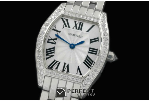 CAR-TOR-101D Tortue De Cartier SS/SS White Swiss Quartz