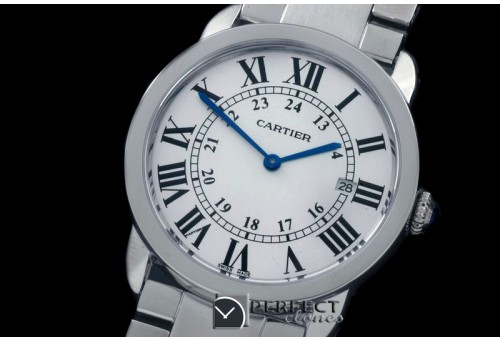 CAR-RS-101 Ronde De Cartier Solo Mid SS/SS White Swiss Quartz