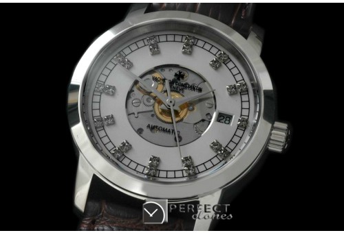 VC00506 Matte Skeleton Automatic SS/LE White Asian Eta 2824