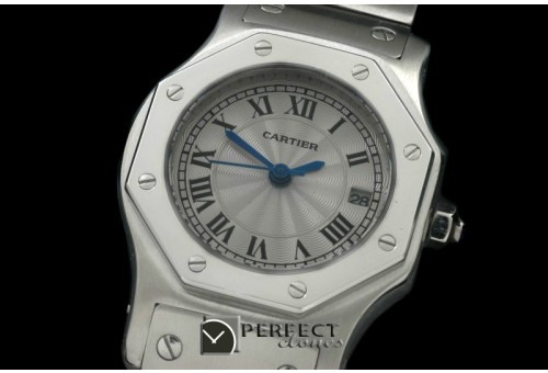 CARS70001 Ladies Original Santos SS/SS White Swiss Quartz