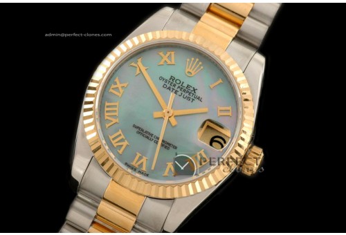 RDJmT10170 SS/YG Pres MOP L-Blue Roman Swiss Eta 2836-2