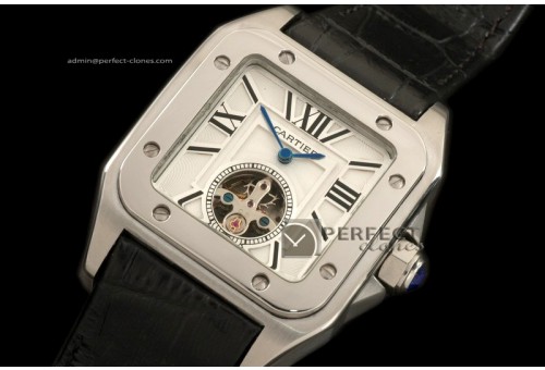 CARS10061 Santos 10Tourbillon SS/LE White Asian Manual 17J H/W