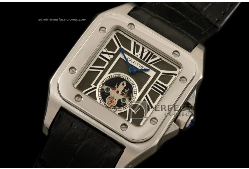 CARS10062 Santos 10Tourbillon SS/LE Black Asian Manual 17J H/W