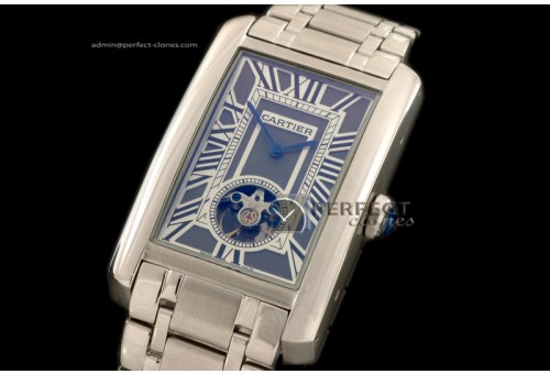 CARTA10002 Tank American Tourbillon SS/SS Black Asian 21J