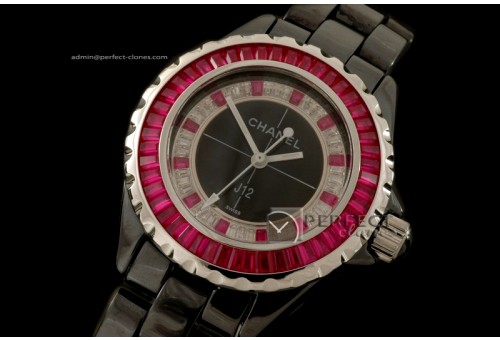 CHAJL10042 J12 Joaillerie Ladies Black/Red/Red Jap Quartz J12 Jo