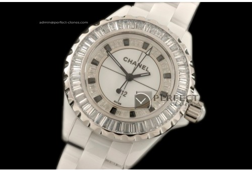 CHAJL10001 J12 Joaillerie Ladies White/Black/Clear Jap Quartz