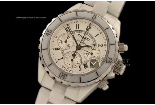 CHA0009J12 Auto Chrono White Full Ceramic A-775Secs@3