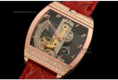 COGB10012 Golden Bridge RG/Diam/LE Asian Auto 2813 Skeleton