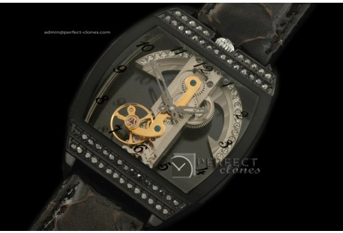 COGB10013 Golden Bridge PVD Blk/Diam/LE Asian Auto 2813 Skeleton