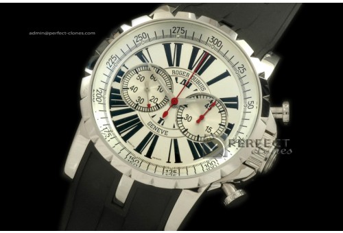 RD00104 Excalibur Chrono SS/RU White Manual HW Chrono