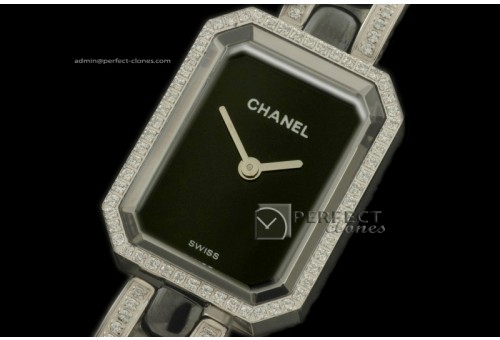 CHAPR10002 Ladies Premiere Black SS/Ceramic/Diamonds Jap Qtz/Box