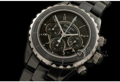 CHA00088 J12 Auto Chrono Black Full Ceramic A-775Secs@3