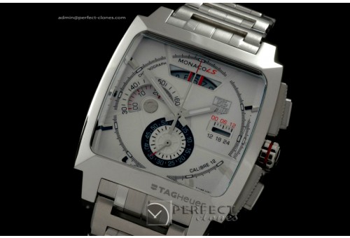 TGM10004 Monaco LS SS/SS White Jap Quartz Chrono