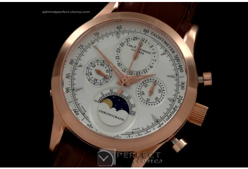 CFB10006 Moon Phase/Calender/Chrono RG/LE White Venus 75 H/W Mov