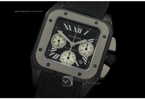 CARS01004 Santos 10Chrono PVD/TI Black Asia 77528800bph
