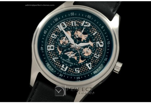 JLAM10013 Amvox Perpetual Calender SS/LE Black Asian 2813 23J