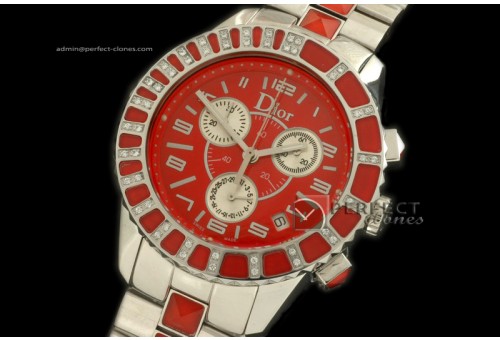 CD01006 Christal Jewellery Mid SS/SS Red Swiss Qtz c/w Boxset
