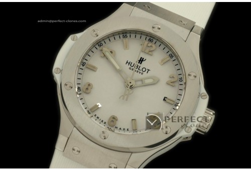 HB38-10001 Big Bang 38mm SS/Ru All White Swiss Quartz
