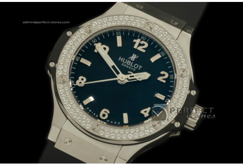 0HB38-10012 Big Bang 38mm SS/Ru Diam Bez Black Swiss Quart