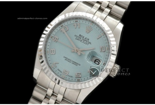 RDJmS1005SS Jubilee Sunray Ice Blue Numeral Swiss Eta 2836
