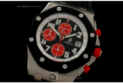 AAP10042 Royal Oak Chronograph TI/RU BlkRed A-775Sec@12