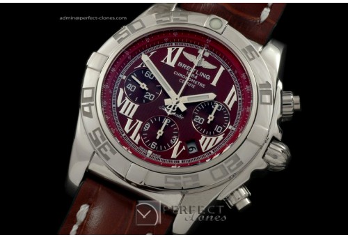BLB01-10015L Chronomat B01 SS/LE Bugundy Roman A-77528800bph