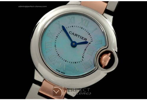 CARBA00211 Ballon Bleu de Cartier Ladies TT MOP Blue Swiss Qtz