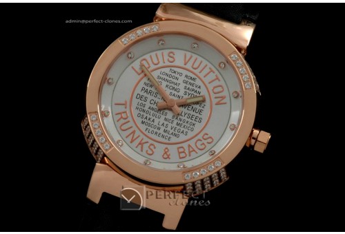 LVLTB10015 Ladies Tambour T/B RGLE White Diam Bez Jap Quartz
