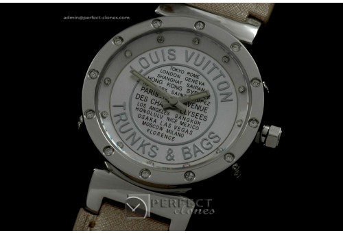 LVLTB10003 Ladies Tambour T/B SSLE White Diam Bez Jap Quartz