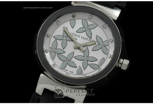 LVLE10002A Ladies Tambour Elegance SSLE White Ceramic Bez Jap Qu