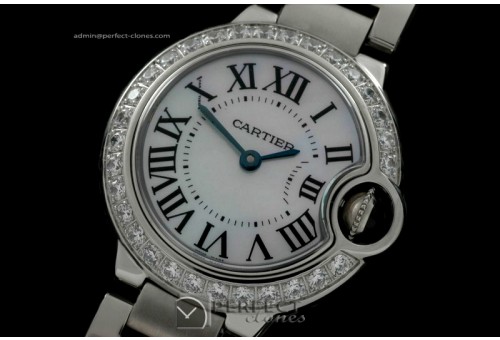 CARBA00105 Ballon Bleu de Cartier Ladies SS/Diam MOP White Swiss