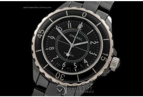 CHAA00112 Men J12 Black Ceramic Swiss Eta 2824-2